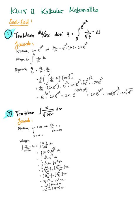 SOLUTION: Pembahasan kalkulus soal integral fungsi logaritma natural ...