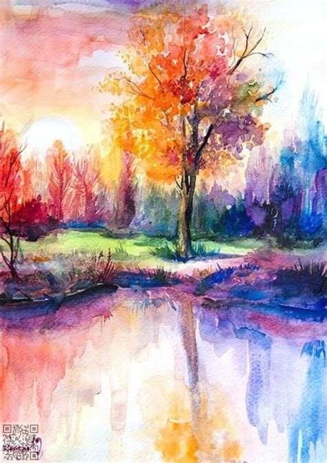 Watercolor Nature Scene at PaintingValley.com | Explore collection of ...