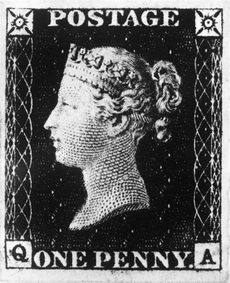 Postage Stamp 1840 Nthe Penny Black Of Great Britain Engraved By ...