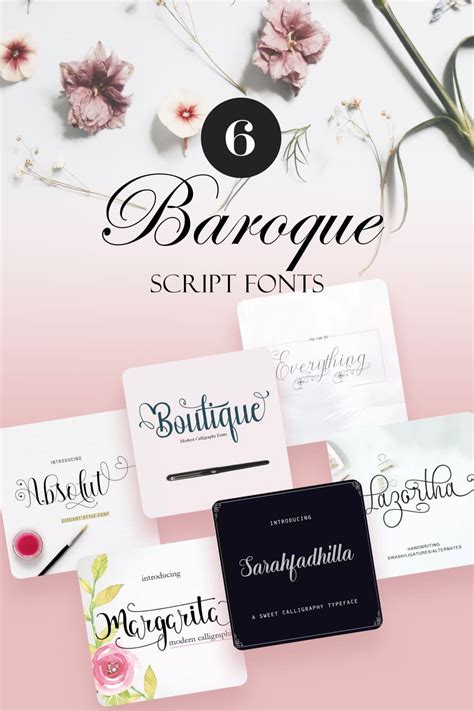 6 Baroque Script Fonts | Script monogram font, Script fonts, Fancy ...