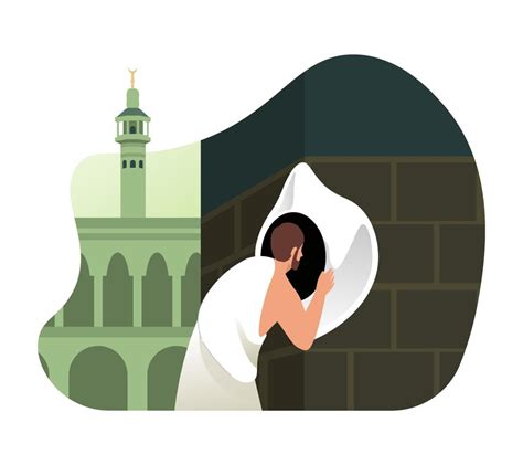 Hajj pilgrim kissing the Black Stone Hajar al-Aswad of Kaaba. Ritual of ...