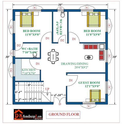 30X30 Modern House Design - DK Home DesignX