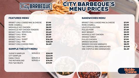 City Barbeque Menu Prices + $5 Off Coupon (2024)