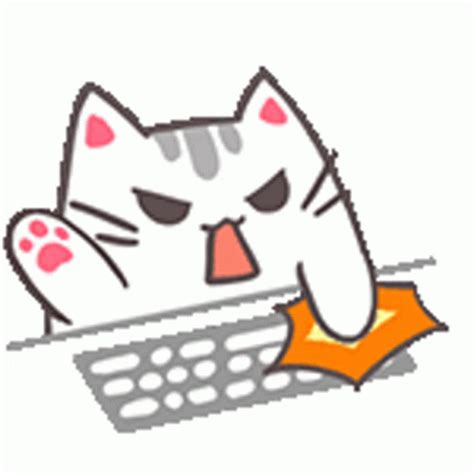 Irritated Cat Typing On Keyboard GIF | GIFDB.com