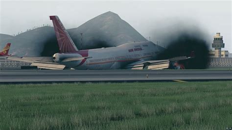 AIR INDIA 747-400 [Engine Fire] Crashed at Hong Kong Airport [VHHH ...