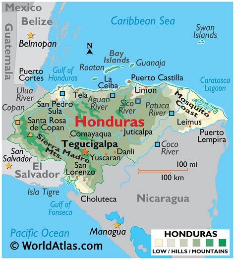 Honduras Map / Geography of Honduras / Map of Honduras - Worldatlas.com