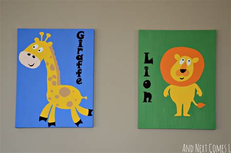 DIY Animal Paintings for a Kid's Room | And Next Comes L