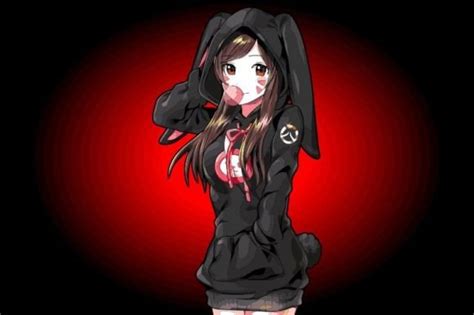 Anime Girl With Hoodie