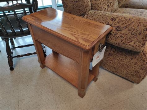 Narrow Solid Oak End Table | Roth & Brader Furniture