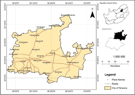 The study area map showing the City of Tshwane | Download Scientific ...