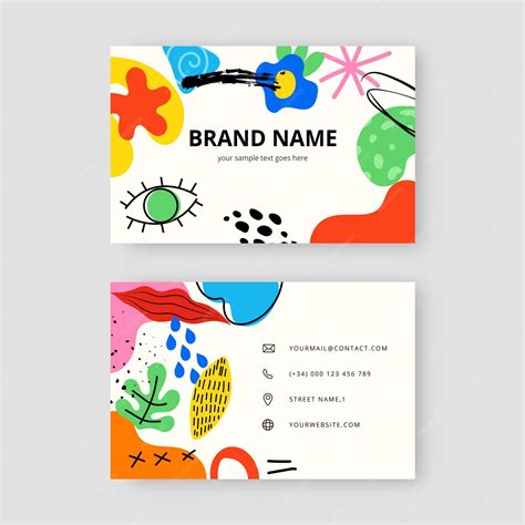 Free Vector | Hand drawn shapes business cards template