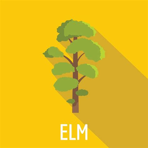 Elm tree icon, flat style 14627637 Vector Art at Vecteezy