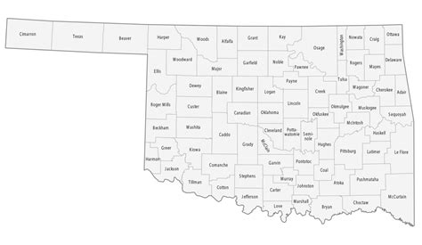 Map of Oklahoma - Cities and Roads - GIS Geography