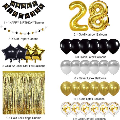 Gold and Black 28th Birthday Decorations Set in Nepal at NPR 2815 ...