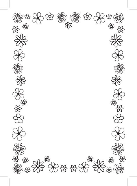 Free Simple Flower Border Designs For A4 Paper, Download Free Simple ...