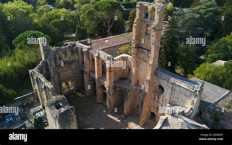 Aerial view of the ruins of St. Benedict's Cathedral (Alet Cathedral ...