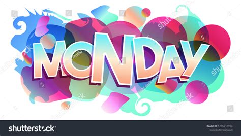 Word Monday Colorful Day Week Card Stock Vector (Royalty Free ...