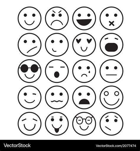 Smilies icons different emotions Royalty Free Vector Image