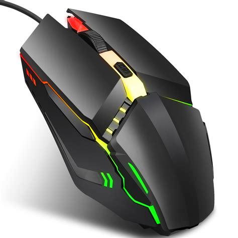 HXSJ S200 Wired USB 1600 DPI Optical Gaming Mouse 4 Buttons Computer ...