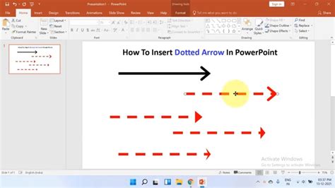 How To Insert ( Dashed / Dotted) Arrow In PowerPoint ( PPT ) - YouTube