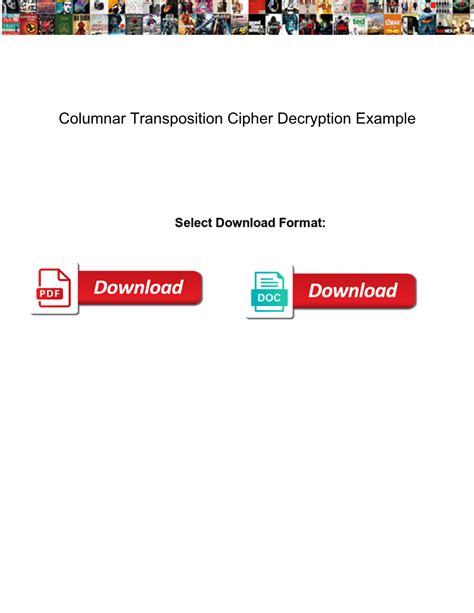 Columnar Transposition Cipher Decryption Example - DocsLib