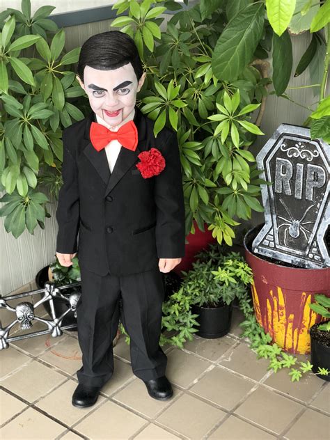 My 3 yo dressed as Slappy from the Goosebumps movie. Very easy costume ...