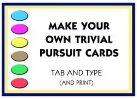 Make Your Own Trivial Pursuit Cards - HubPages