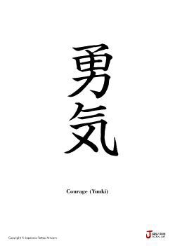 Japanese word for "Courage" | Tattoo Kanji Designs