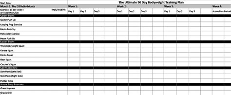 90 Day Workout Plan Template | Mous Syusa