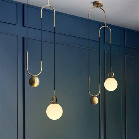 RIKKE Golden Lift Glass Ball Pendant Light