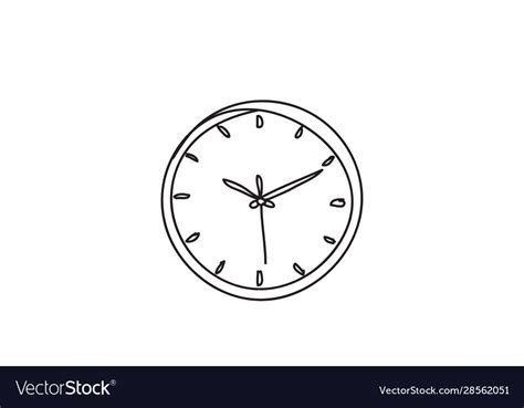 Alarm clock line drawing style design Royalty Free Vector