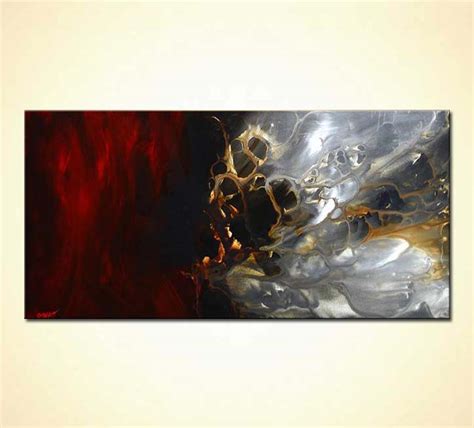 Painting for sale - abstract painting red gray #3827