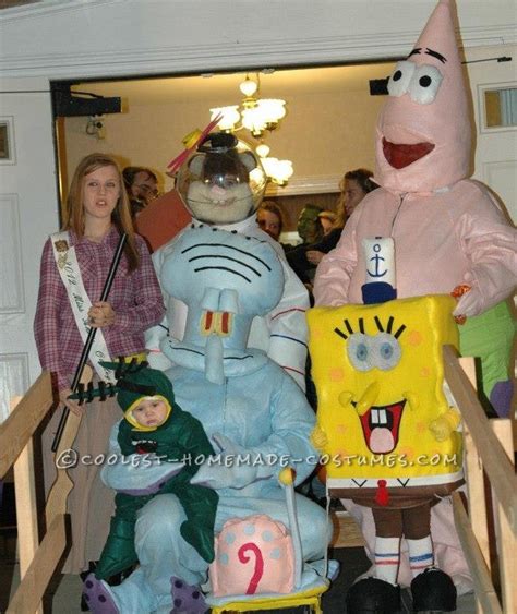 Coolest Homemade Spongebob and the Gang Group Costume