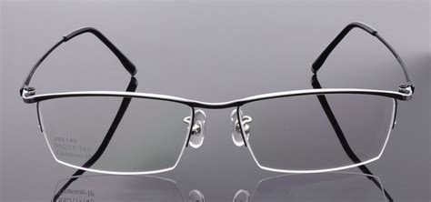 Mens Titanium Half Rimless Rectangular Eyeglass Frames Glasses ...