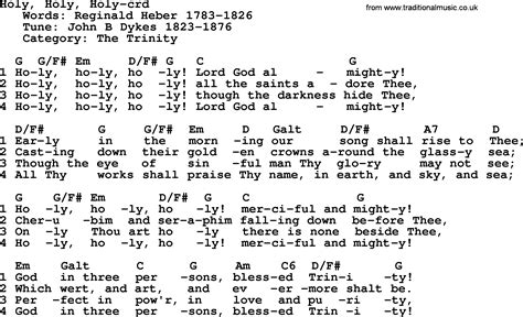 Wedding Hymns and songs: Holy, Holy, Holy - lyrics, chords and PDF