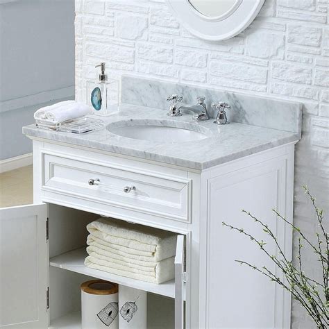 Water Creation 24 in. W x 22 in. D x 34 in. H Bath Vanity in White with ...