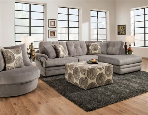 Knockout 2 Piece Sectional In Knockout Grey 16B3LF Left Facing Sofa ...