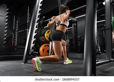 Fitness Woman Doing Squat Exercise Gym Stock Photo 1868894557 ...