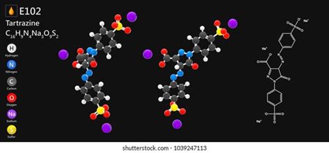 Food Additive E102 Colour Lemon Yellow Stock Illustration 1039247113 ...