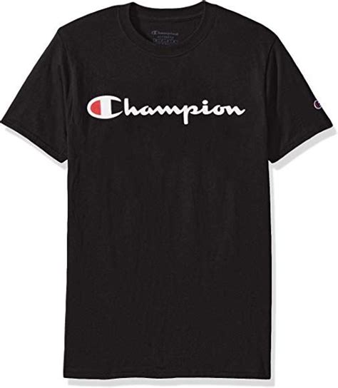 Amazon.com: Champion Men's Classic Jersey Script T-Shirt, Black, XL ...