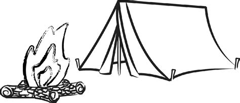 Camping Black And White | Free download on ClipArtMag