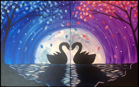 The Swan's Silhouette - Date Night - Pinot's Palette Painting