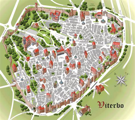 Viterbo Tourist Map - Viterno Italy | Rpg