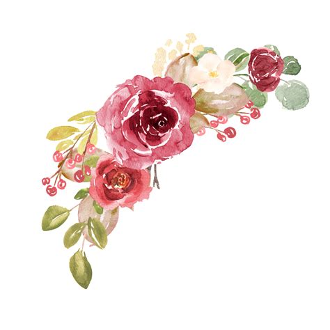 Pink Watercolor Flowers Png - Rwanda 24