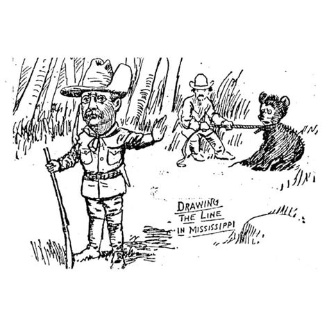 Teddy Bear Cartoon 1902 NDrawing The Line In Mississippi The Invention ...