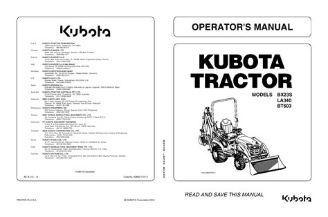 Kubota BX23 Parts List