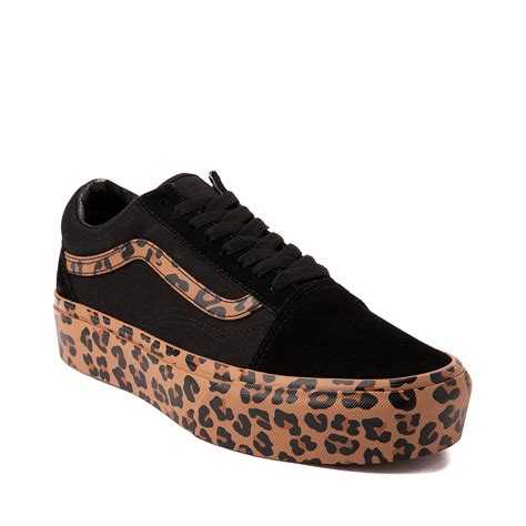 Vans Old Skool Platform Skate Shoe - Black / Leopard | Journeys