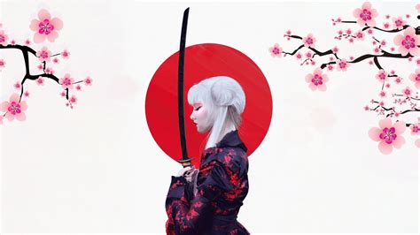 Samurai Japanese Girl Minimalism 4k Wallpaper,HD Artist Wallpapers,4k ...