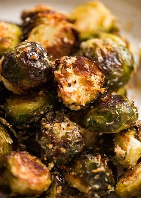 Amazing CRISPY Parmesan Garlic Roasted Brussels Sprouts | Recipe Cart