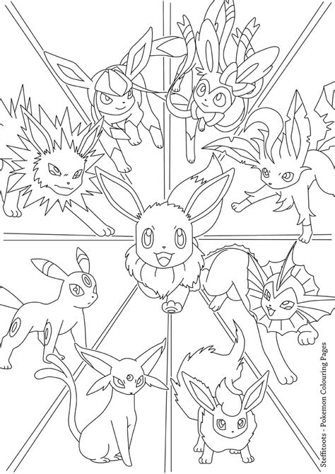 Eevee Evolutions Pokemon Colouring Page by steffitoots on DeviantArt ...